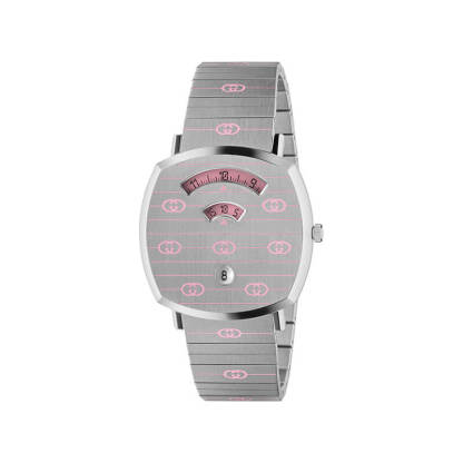 GUCCI GRIP WATCH PINK ENAMEL 38MM YA157438