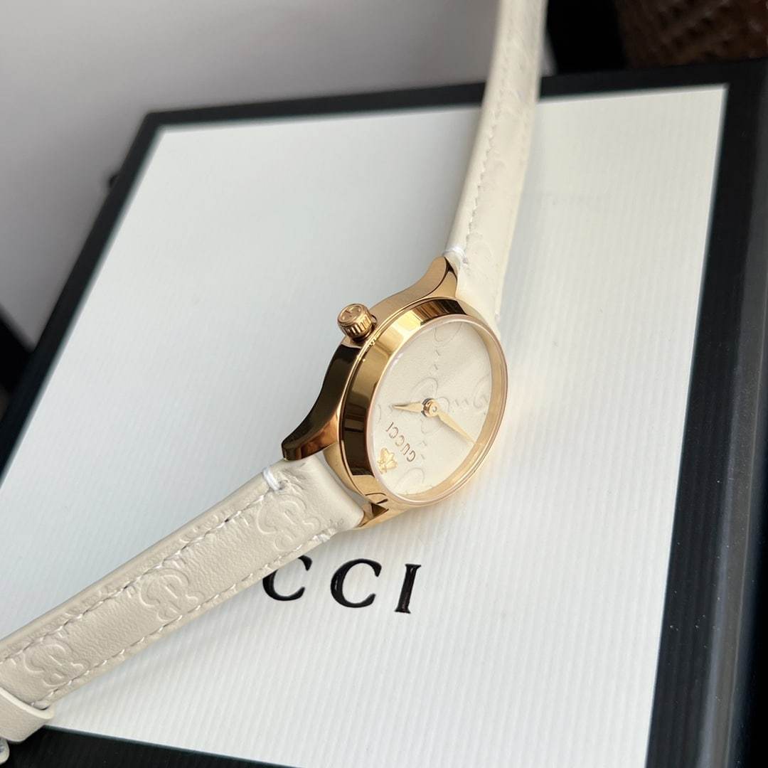 GUCCI G TIMELESS WATCH WHITE DIAL 27MM