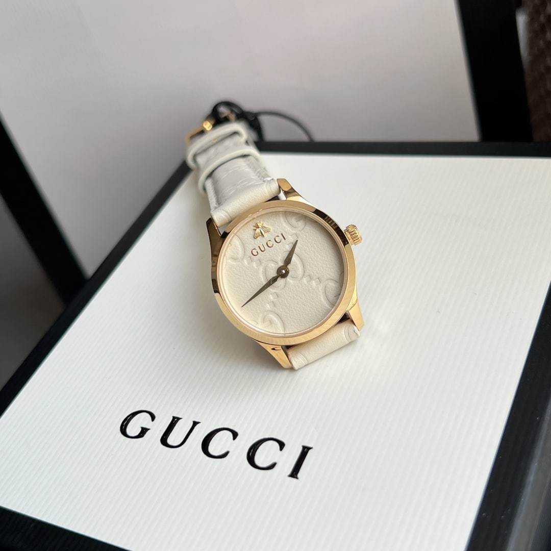 GUCCI G TIMELESS WATCH WHITE DIAL 27MM