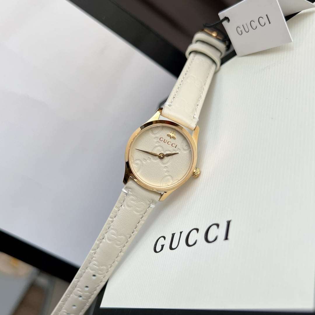 GUCCI G TIMELESS WATCH WHITE DIAL 27MM