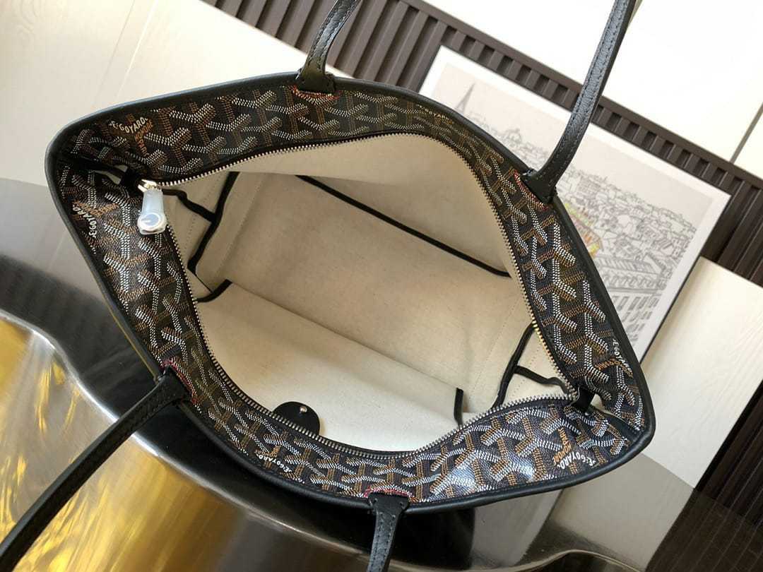 GOYARD ARTOIS PM BAG IN GOYARDINE CANVAS AND CHEVROCHES CALFSKIN BLACK 30CM ARTOISPMLTY01CL01P