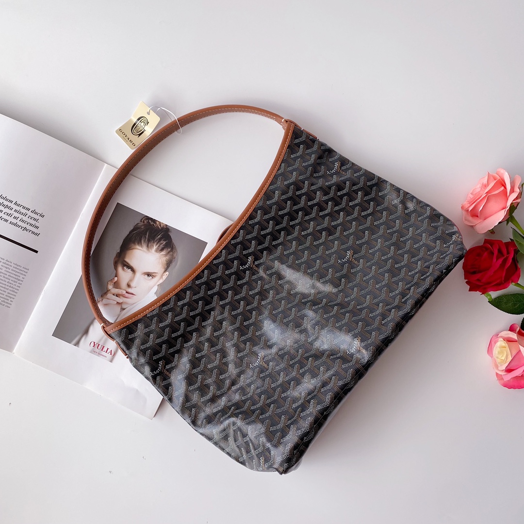 GOYARD BOHÈME HOBO BAG BLACK TAN 42CM BOHEMEPMLTY01CL03P