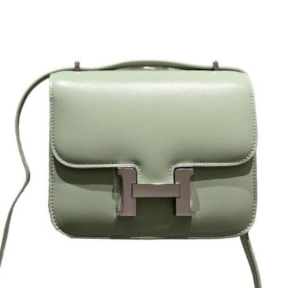 HM CONSTANCE LEATHER BAG AVOCADO GREEN 18CM
