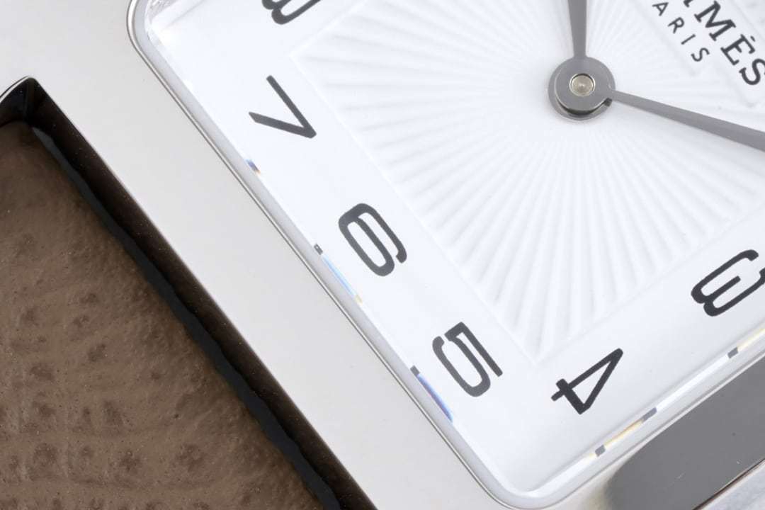 HERMES H HOUR WATCH BROWN STRAP 21MM