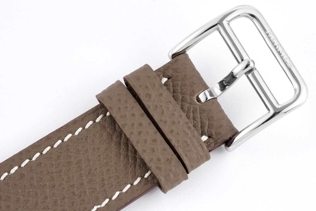 HERMES H HOUR WATCH BROWN STRAP 21MM