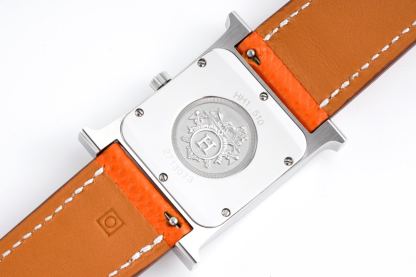 HERMES H HOUR WATCH ORANGE STRAP 21MM 036707WW00