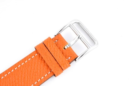 HERMES H HOUR WATCH ORANGE STRAP 21MM 036707WW00