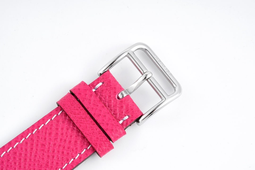HERMES H HOUR WATCH PINK STRAP 21MM 038276WW00