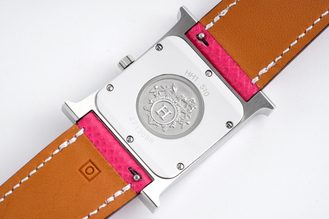 HERMES H HOUR WATCH PINK STRAP 21MM 038276WW00