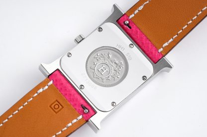 HERMES H HOUR WATCH PINK STRAP 21MM 038276WW00
