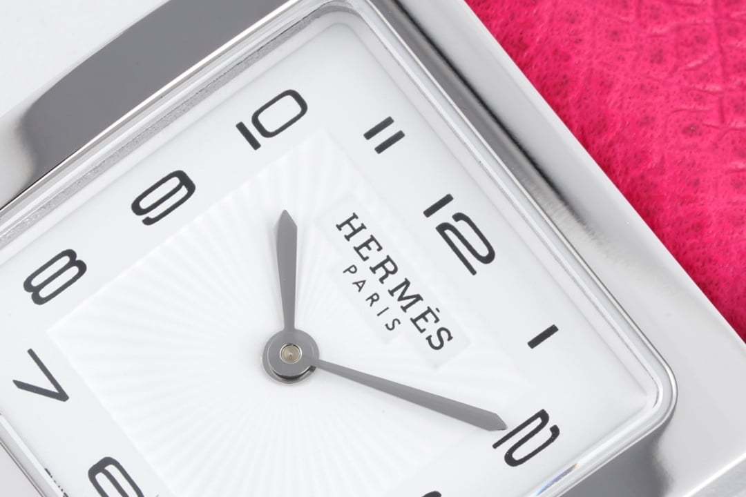 HERMES H HOUR WATCH PINK STRAP 21MM 038276WW00