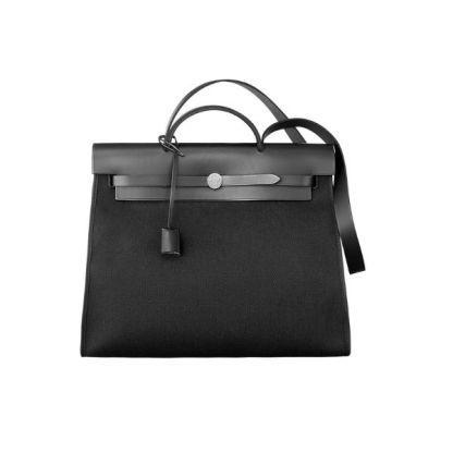 HM HERBAG ZIP 31 BAG PALLADIUM HARDWARE BLACK 31CM