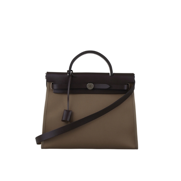 HM HERBAG ZIP 31 BAG PALLADIUM HARDWARE KHAKI 31CM