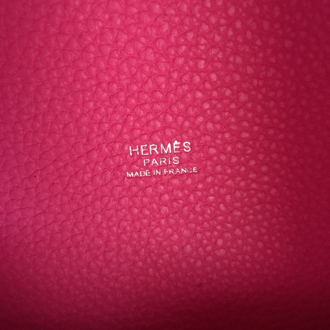 HM Picotin Lock 18 Pink Clemence Palladium Hardware For Women 7.5in/19cm