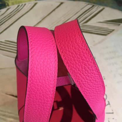 HM Picotin Lock 18 Pink Clemence Palladium Hardware For Women 7.5in/19cm