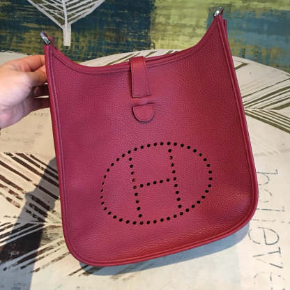 HM Evelyne III PM Bag Burgundy For Women Silver Toned Hardware 11.8in/30cm