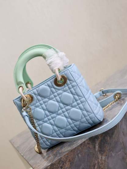 CD Mini Lady 17 Light Blue Mint Lambskin