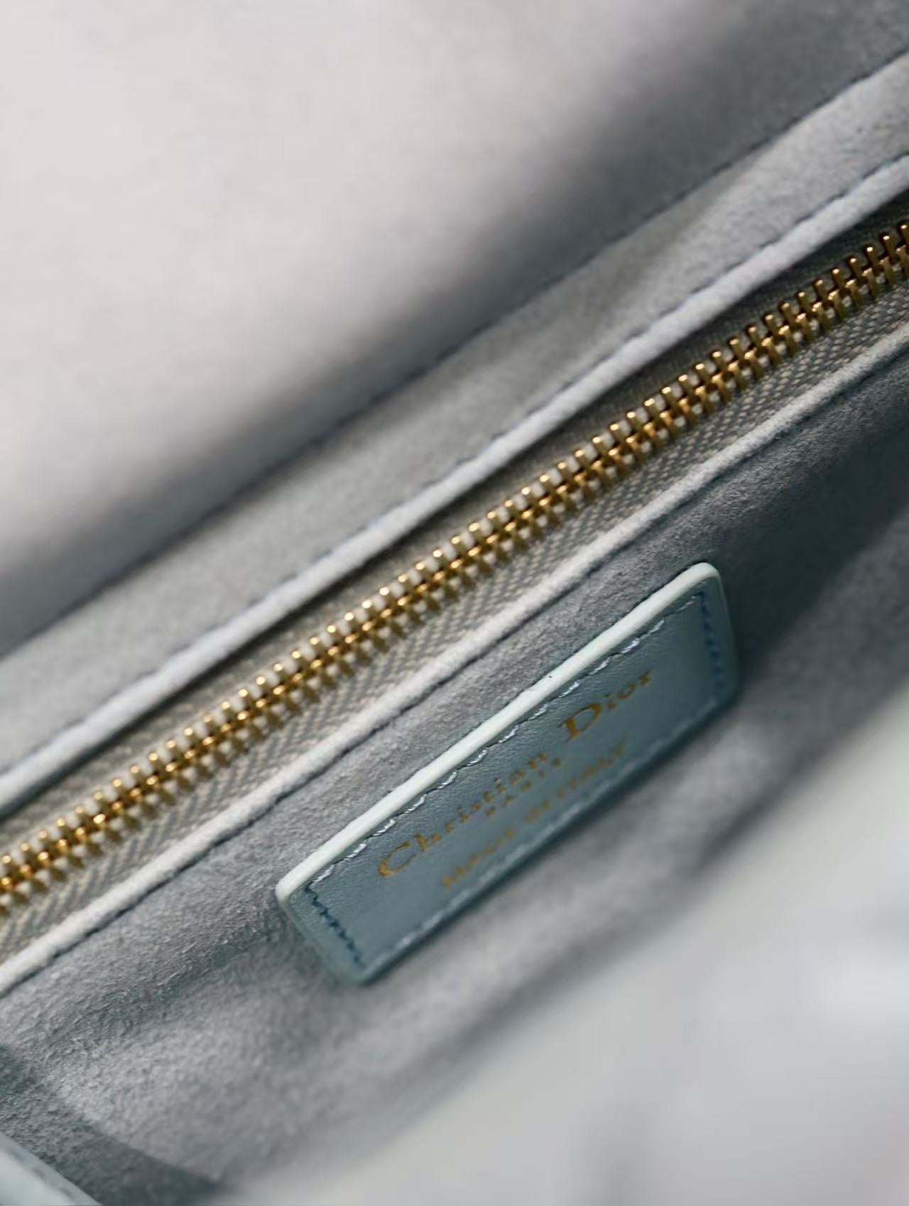 CD Mini Lady 17 Light Blue Mint Lambskin