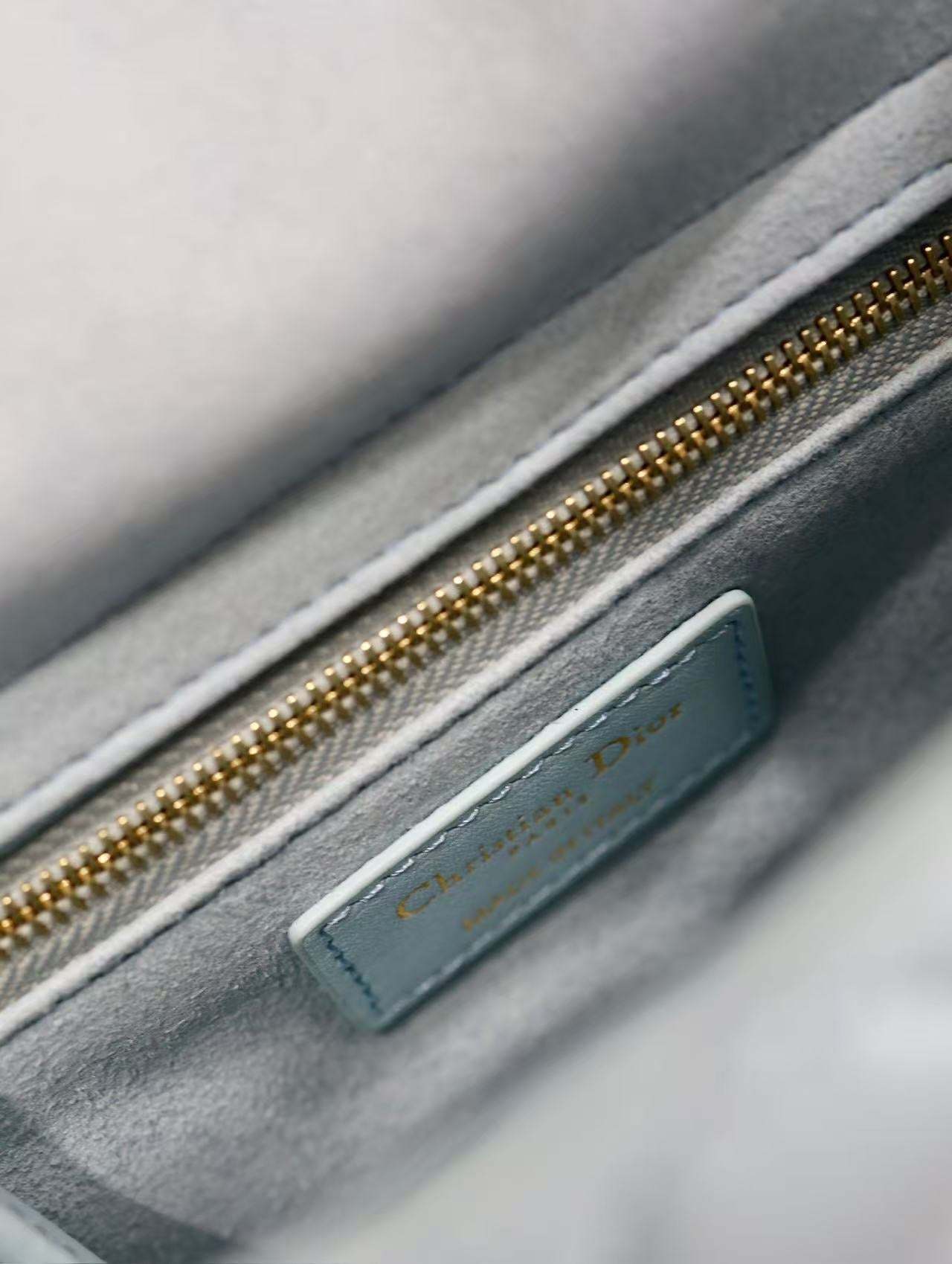 CD Mini Lady 17 Light Blue Mint Lambskin