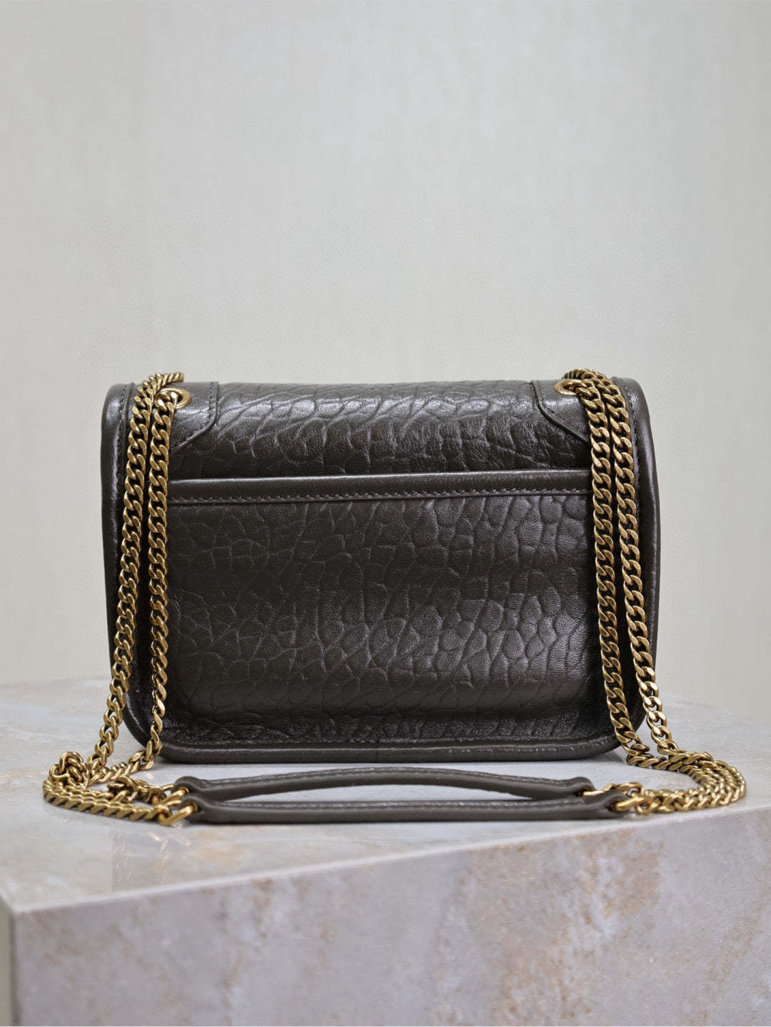 YSL Niki Bag 18cm Black Gold Sheepskin