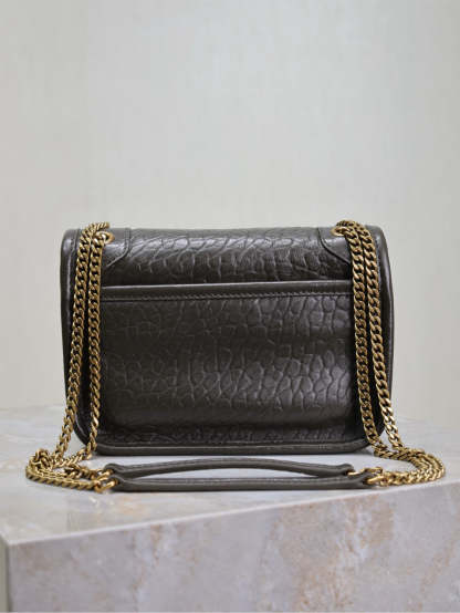 YSL Niki Bag 18cm Black Gold Sheepskin