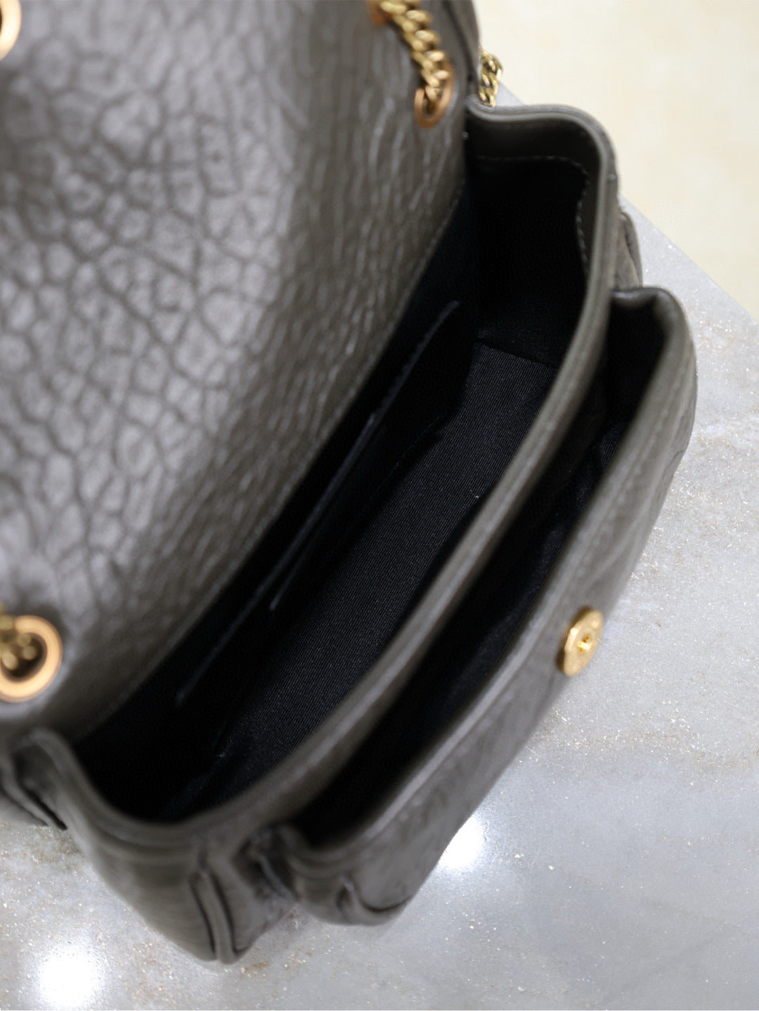 YSL Niki Bag 18cm Black Gold Sheepskin