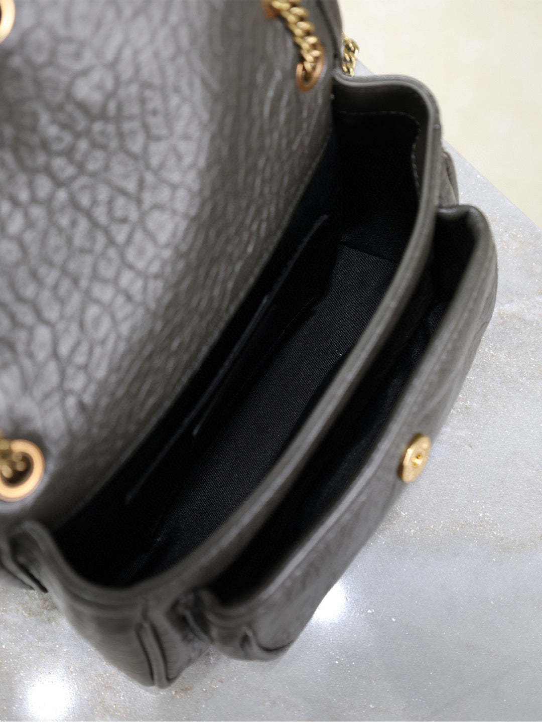 YSL Niki Bag 18cm Black Gold Sheepskin