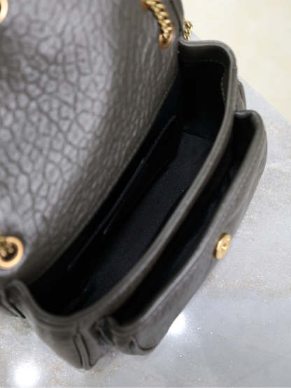 YSL Niki Bag 18cm Black Gold Sheepskin