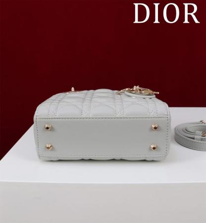 CD Mini Lady 17 Light Grey Lambskin