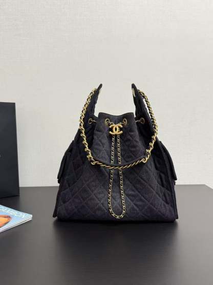 CC 25C Hobo Bag 40cm Black Denim