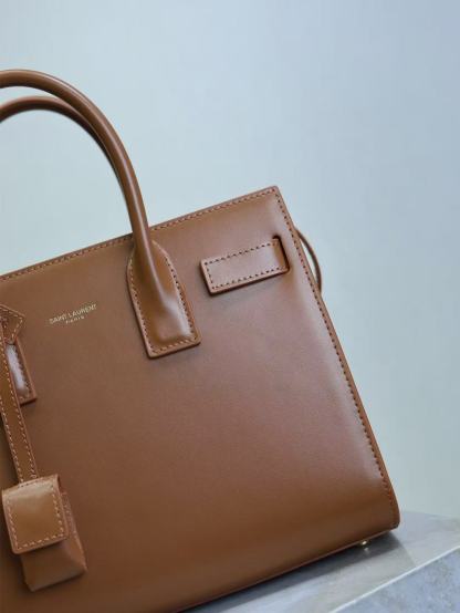 Saint Laurent Sac De Jour Nano Tote Bag Brown Calfskin