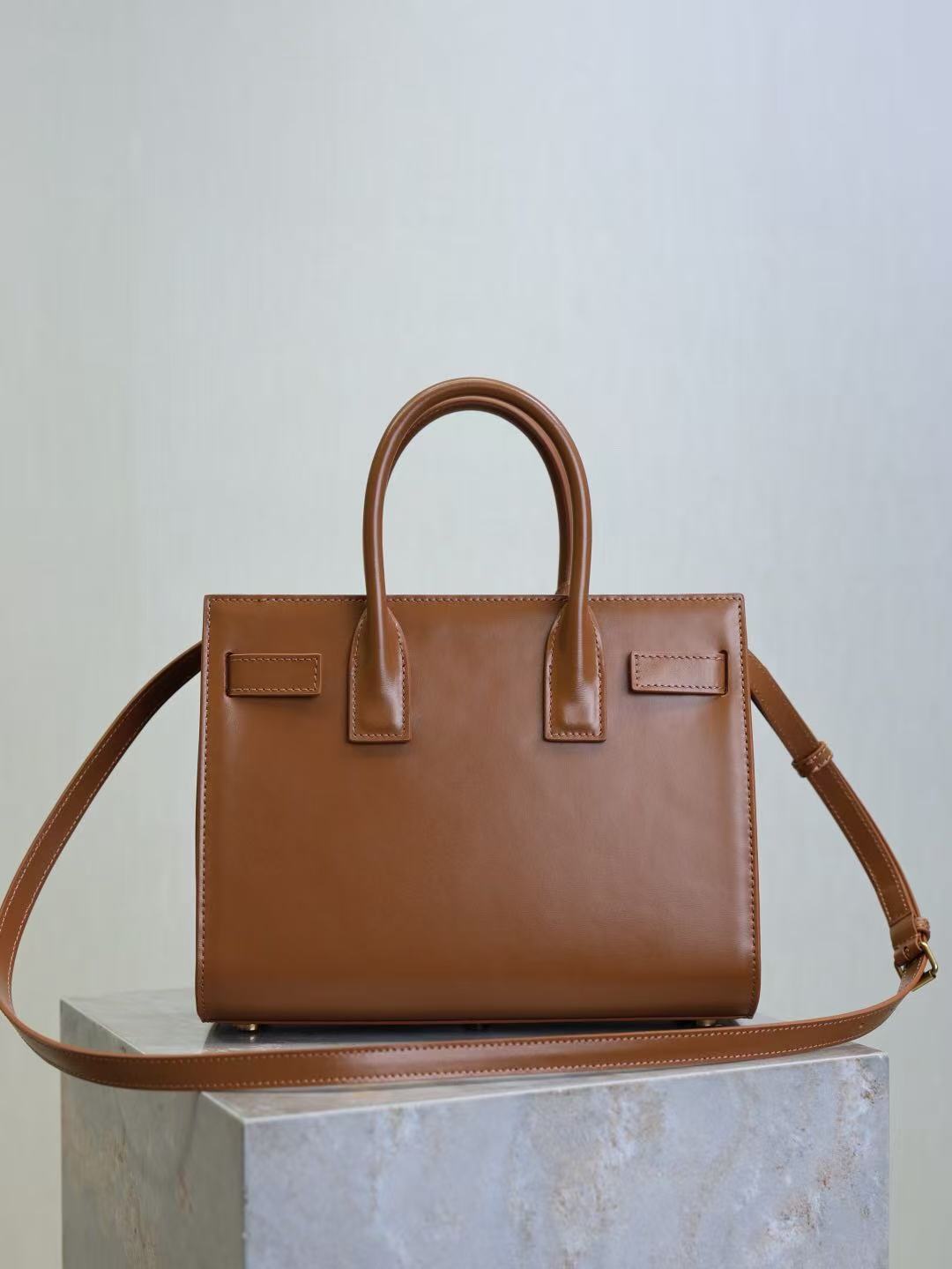 Saint Laurent Sac De Jour Nano Tote Bag Brown Calfskin