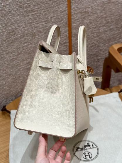 HM BIRKIN 25CM BAG WHITE GOLD HARDWARE EPSOM LEATHER