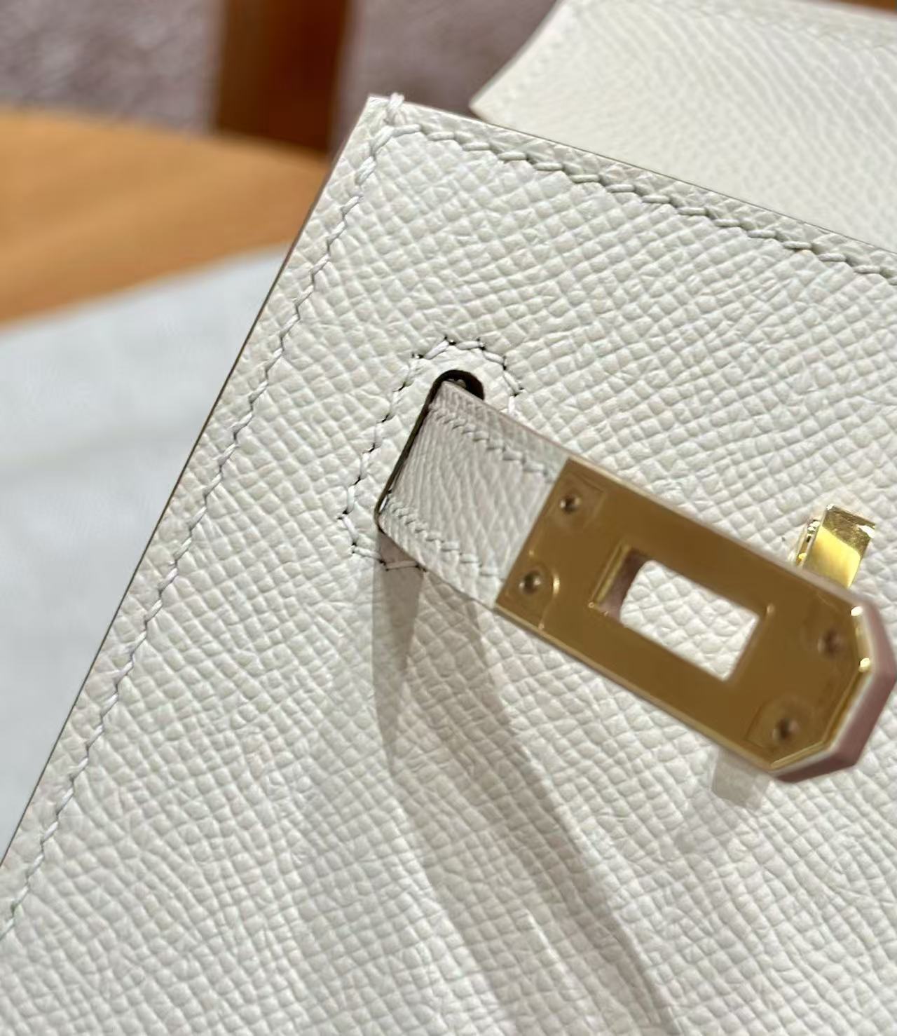 HM BIRKIN 25CM BAG WHITE GOLD HARDWARE EPSOM LEATHER