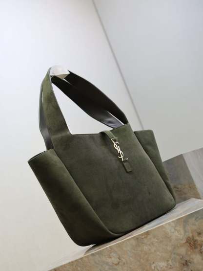 YSL 50 Bag Gold Hardware Green Suede