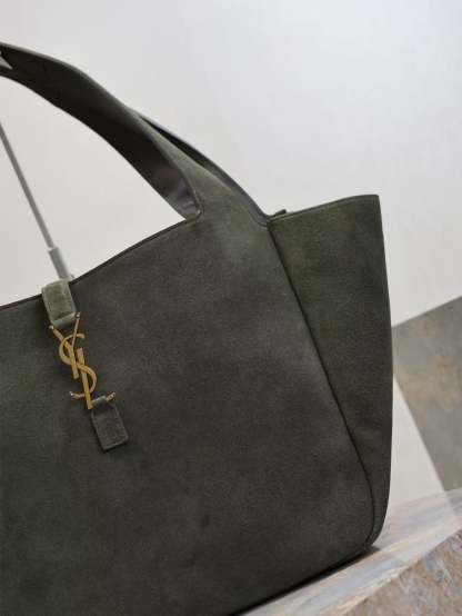 YSL 50 Bag Gold Hardware Green Suede