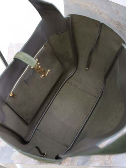 YSL 50 Bag Gold Hardware Green Suede