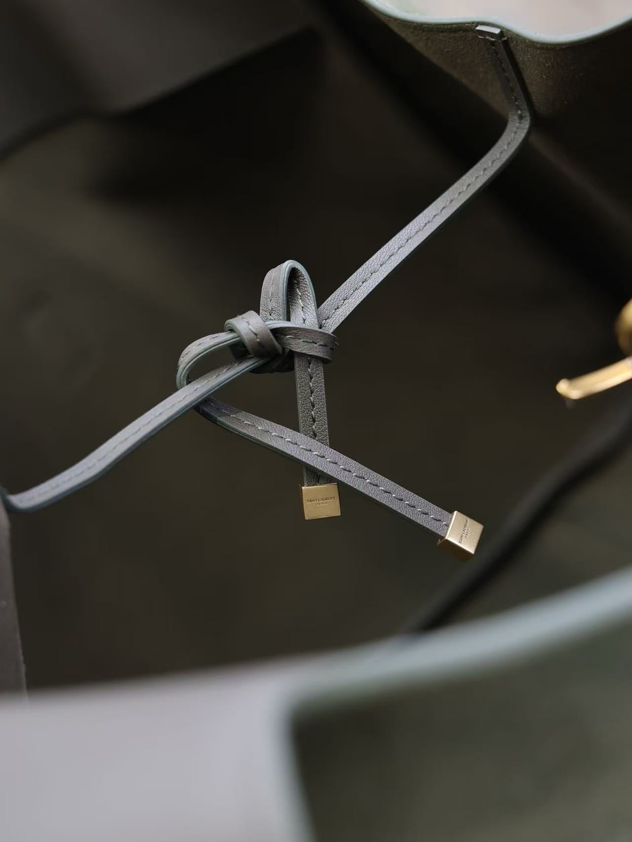 YSL 50 Bag Gold Hardware Green Suede