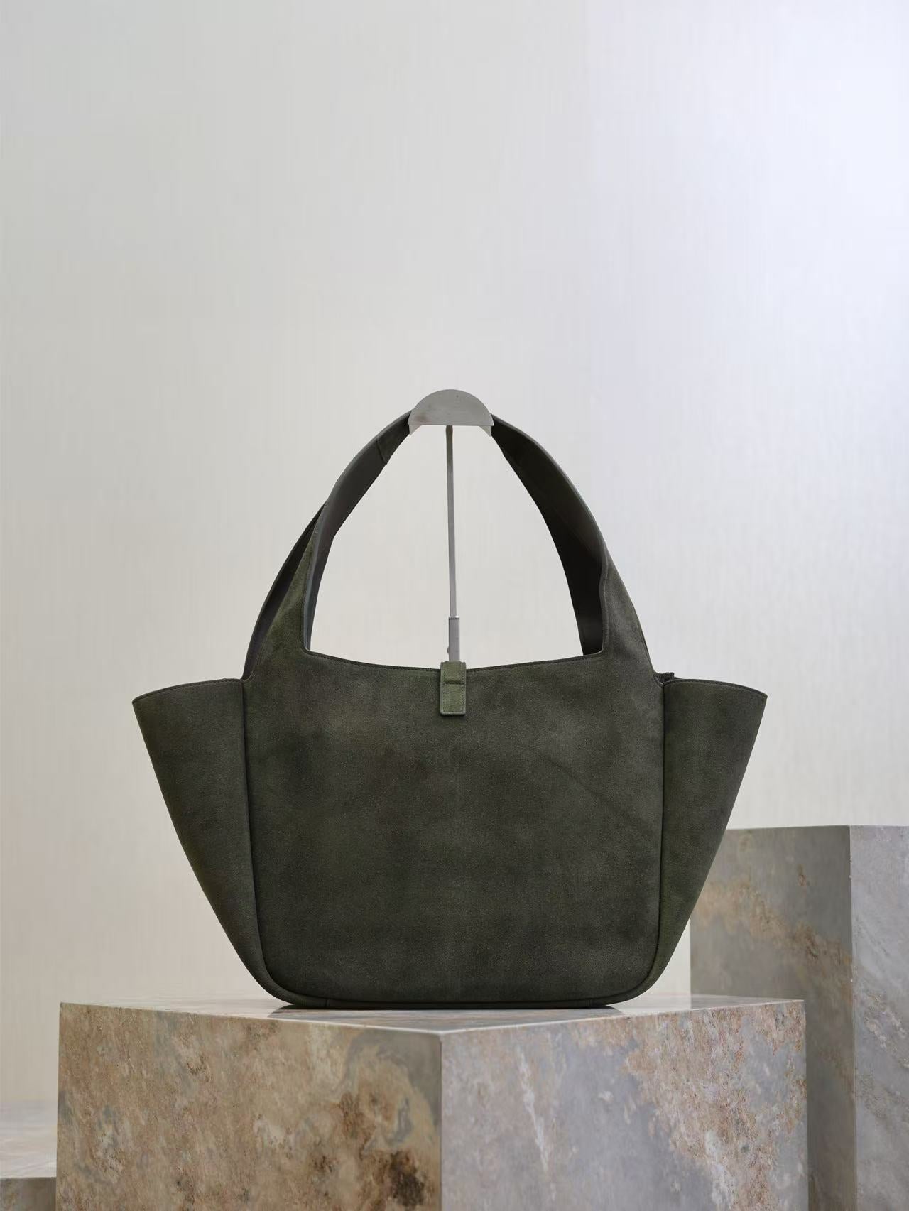 YSL 50 Bag Gold Hardware Green Suede