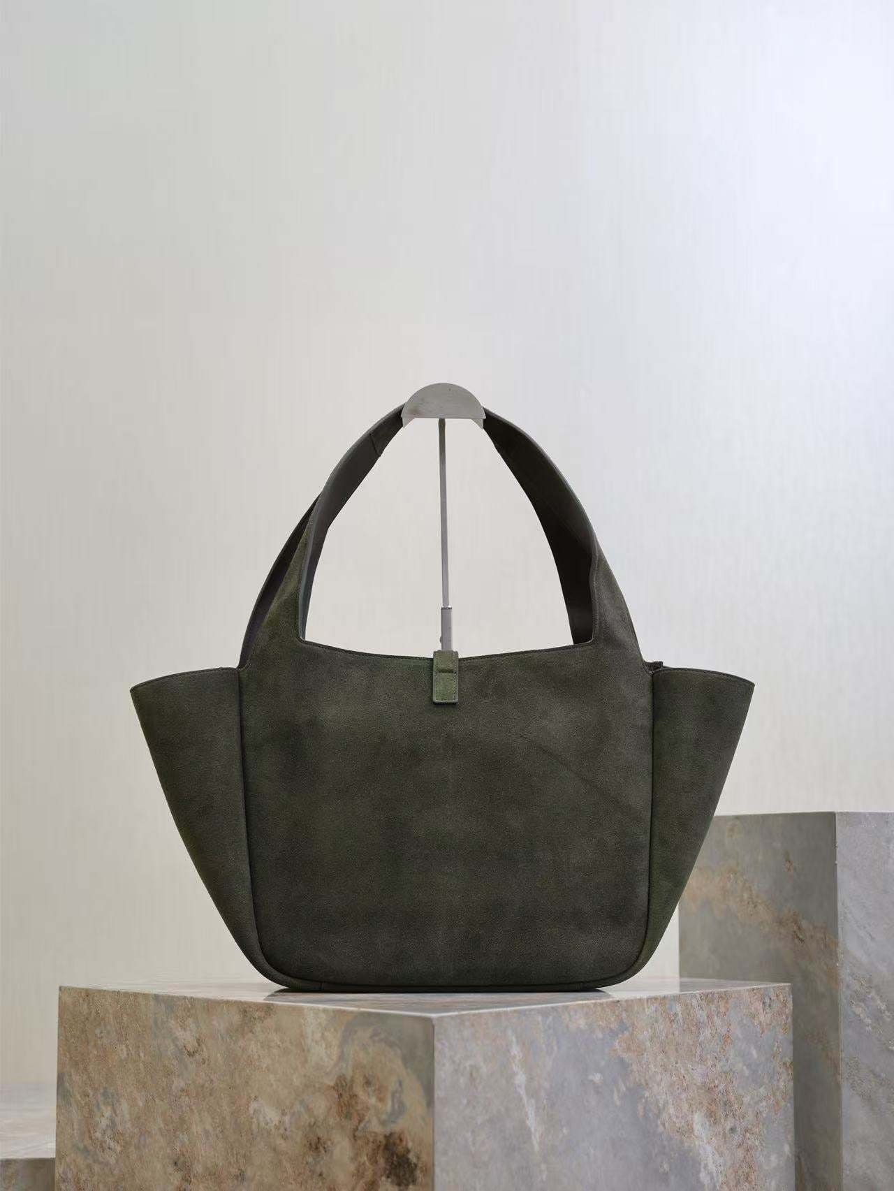 YSL 50 Bag Gold Hardware Green Suede