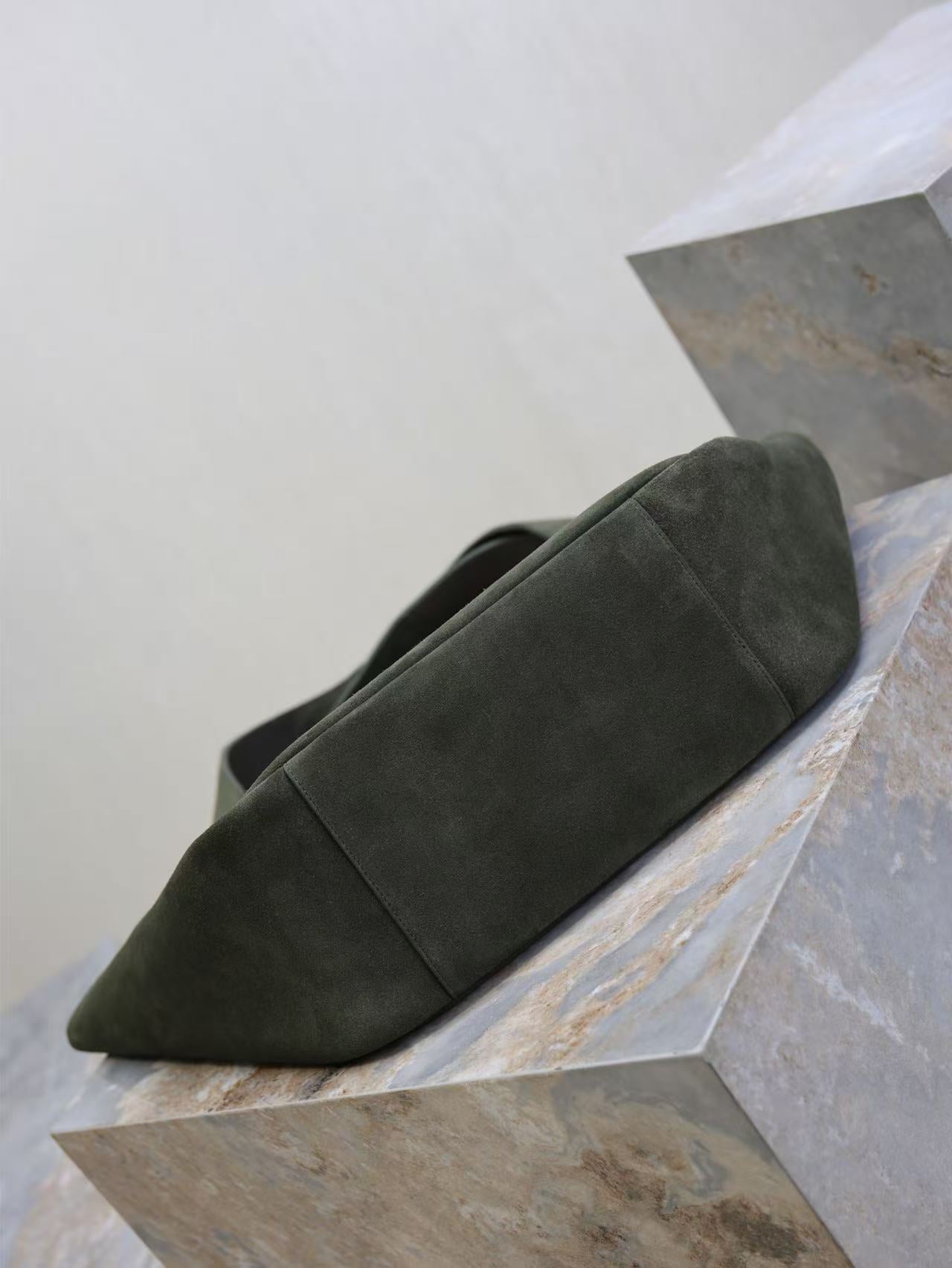 YSL 50 Bag Gold Hardware Green Suede