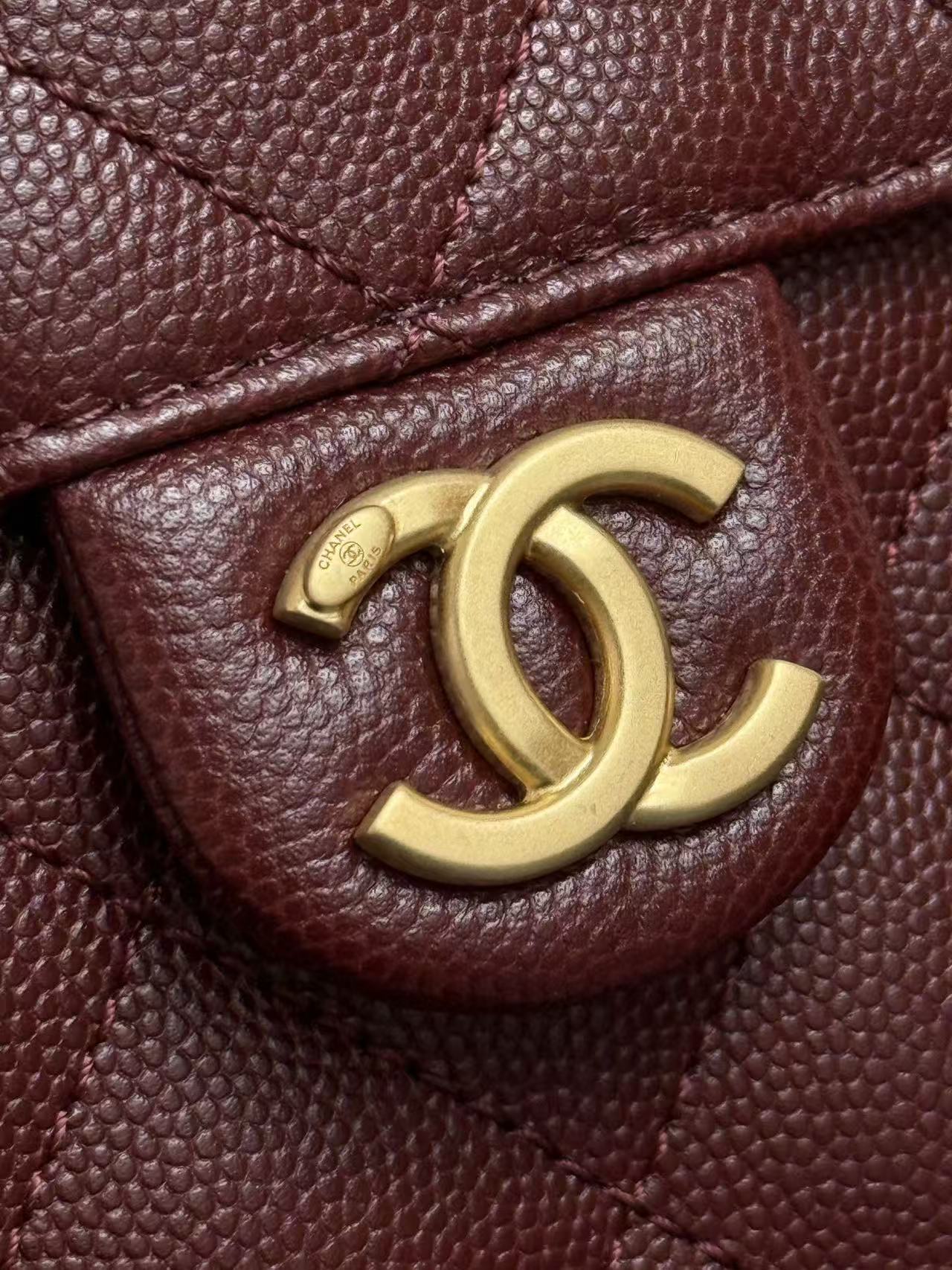 CC 25s Hobo Bag Burgundy Gold Calfskin