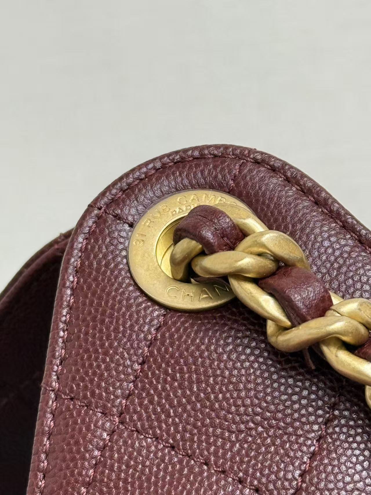 CC 25s Hobo Bag Burgundy Gold Calfskin