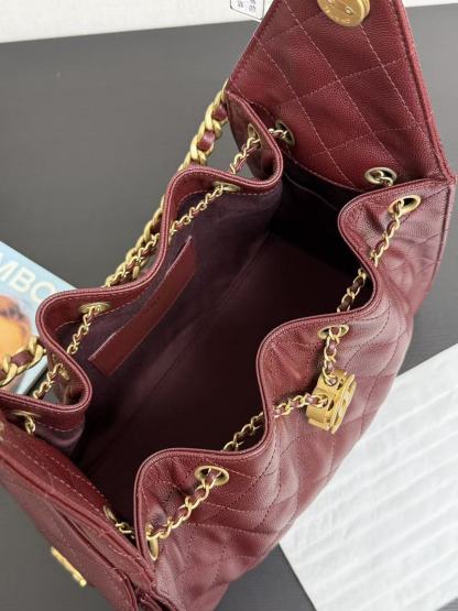 CC 25s Hobo Bag Burgundy Gold Calfskin