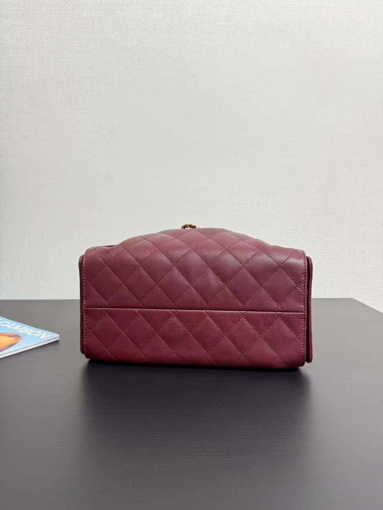 CC 25s Hobo Bag Burgundy Gold Calfskin