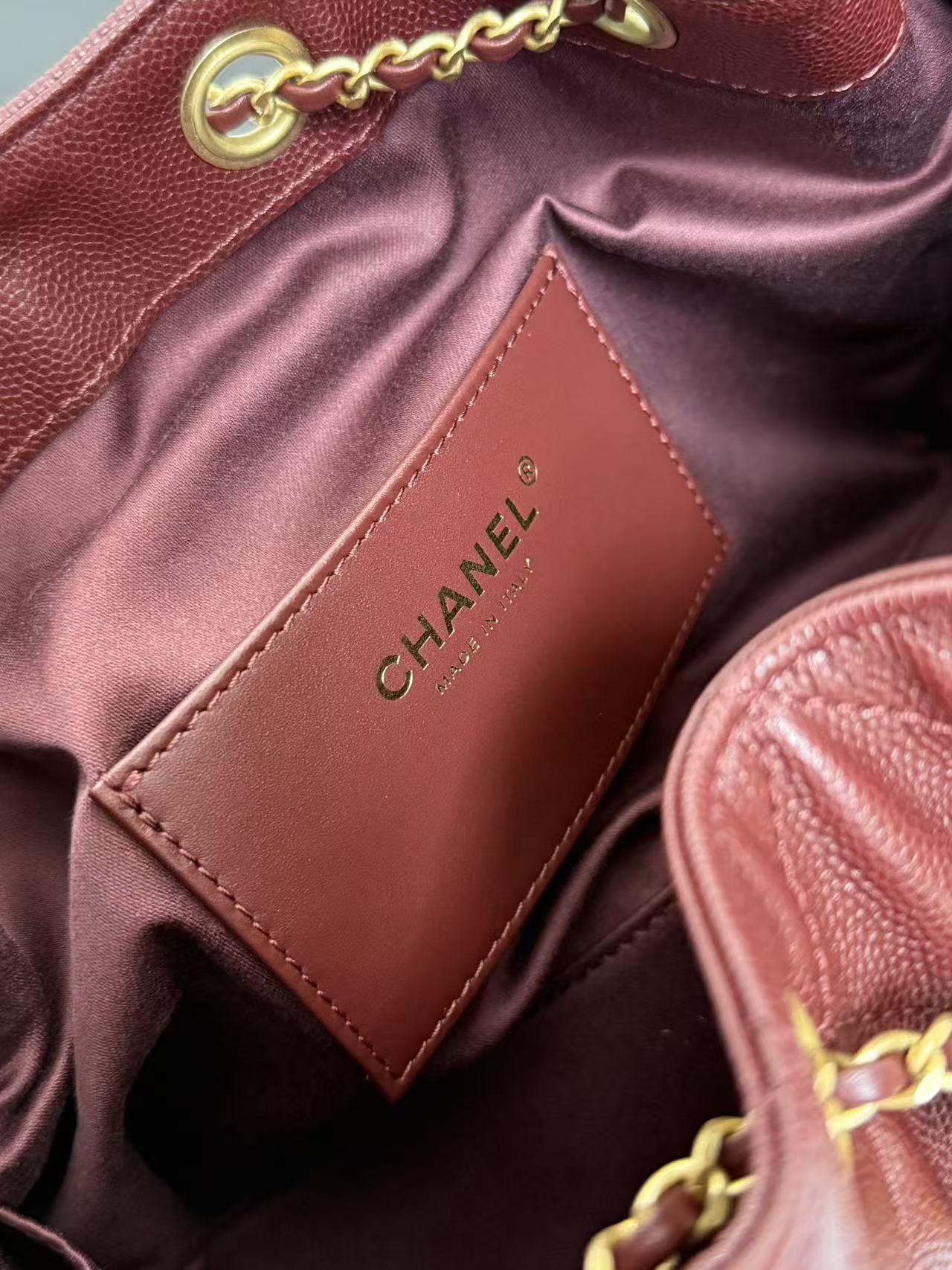 CC 25s Hobo Bag Burgundy Gold Calfskin