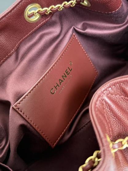 CC 25s Hobo Bag Burgundy Gold Calfskin