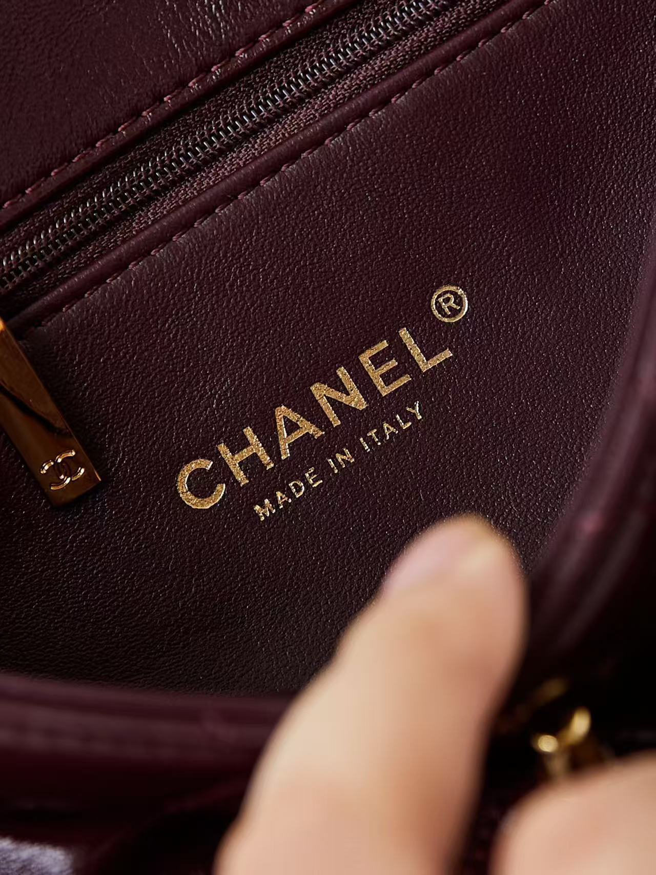 Chanel Flap Bag 25cm Wine Red Sheepskin With Gold Hardware