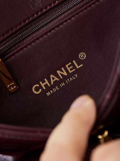Chanel Flap Bag 25cm Wine Red Sheepskin With Gold Hardware
