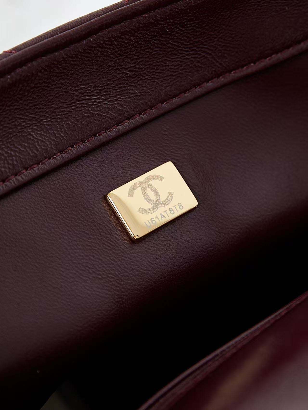 Chanel Flap Bag 25cm Wine Red Sheepskin With Gold Hardware
